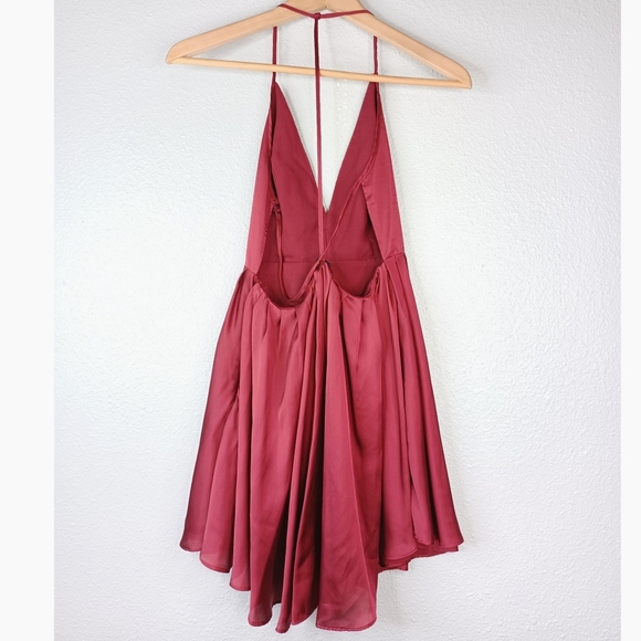 NBD Get Out Sz S Satin Burgundy Prom Party Mini Dress - Picture 4 of 16